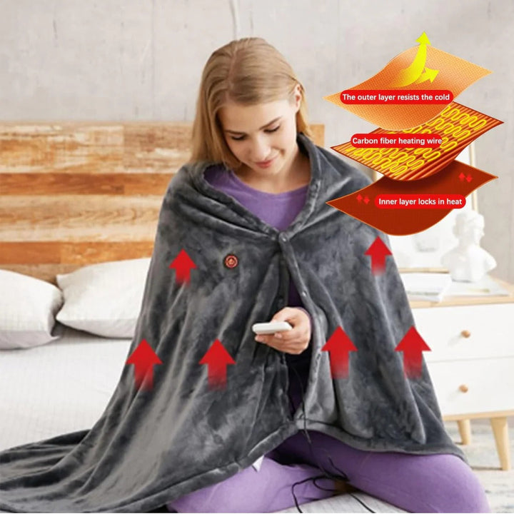 Electric Heated Shawl Blanket Wrap Portable