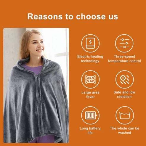 Electric Heated Shawl Blanket Wrap Portable