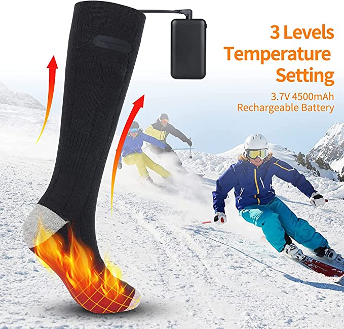 Electric Heated Socks 2 Pairs Unisex Foot Warmers