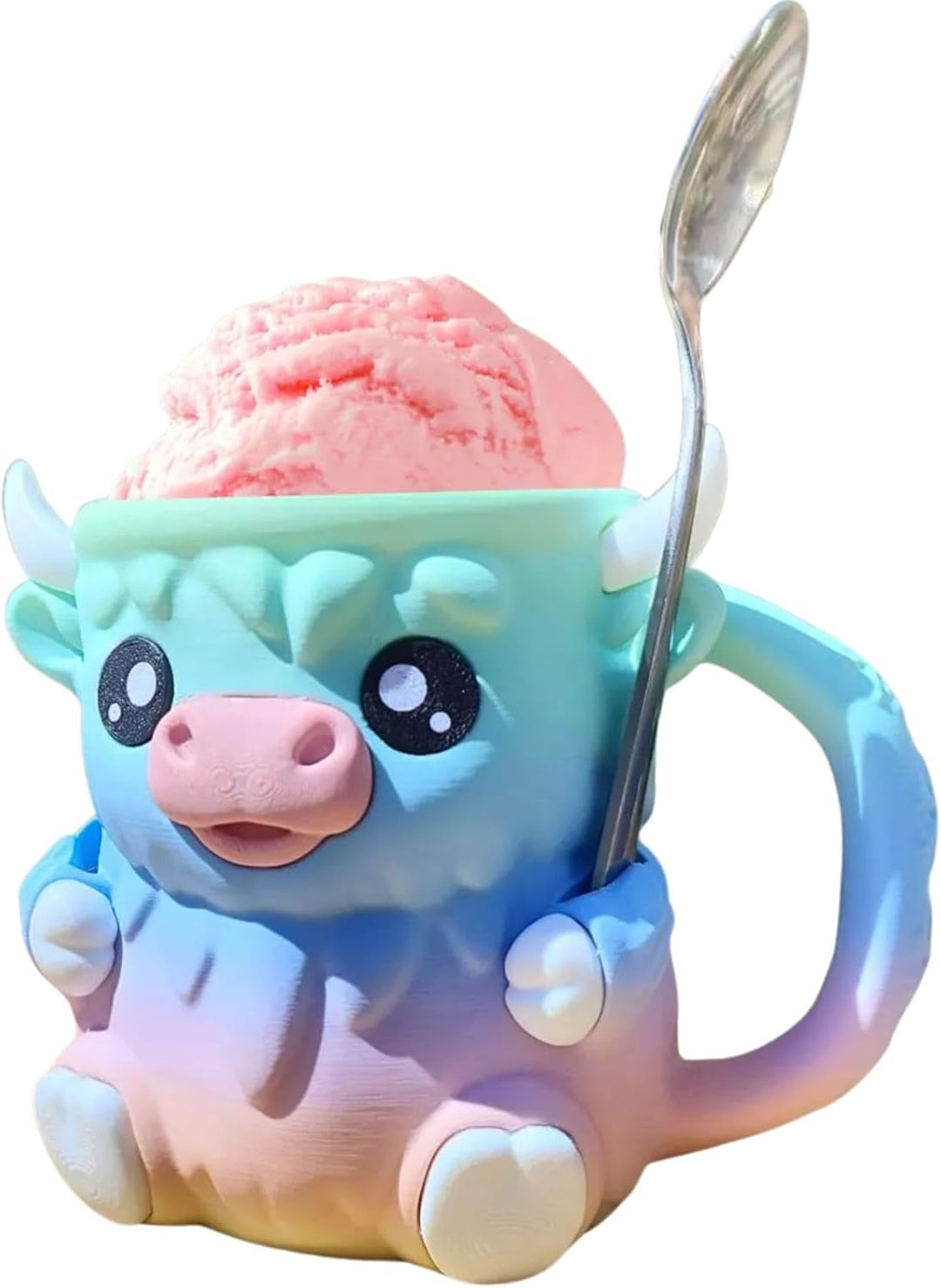 Highland Cow Ice Cream Pint Holder Cooler Container with Handle