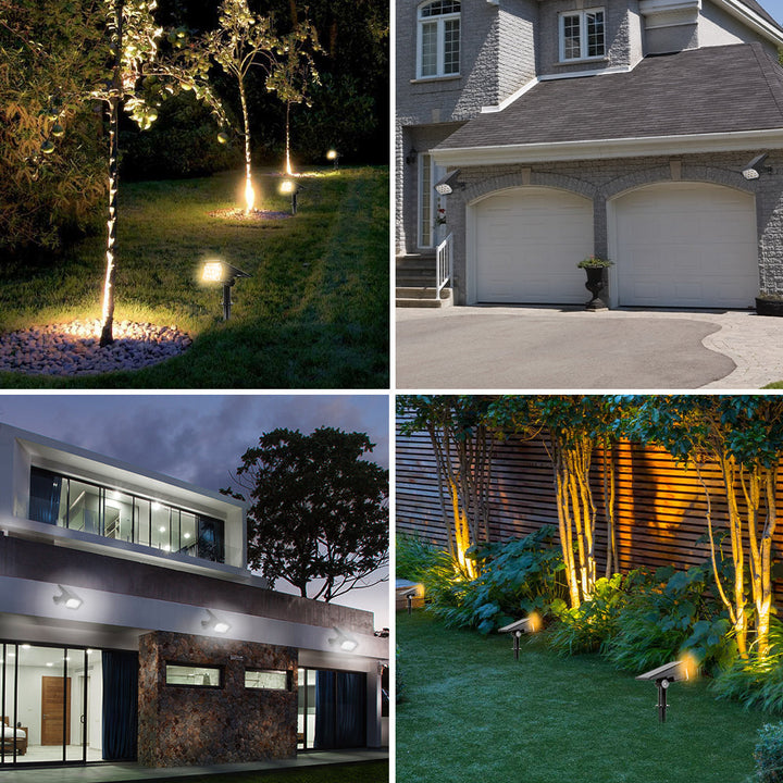 Solar LED Garden Spotlights with Ground Stake