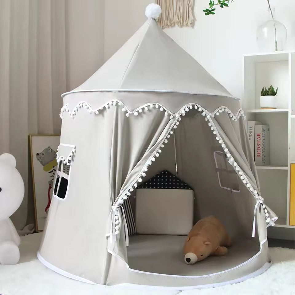Round Plush Play Tent for Kids Indoor Outdoor