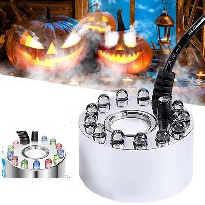 Halloween Mist Maker LED Fogger Light Fixture, Color-Changing Fog Machine