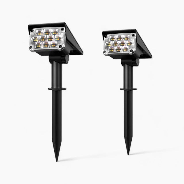 Solar LED Garden Spotlights with Ground Stake