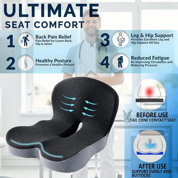 Memory Foam Seat Cushion for Office Chair Truck Use