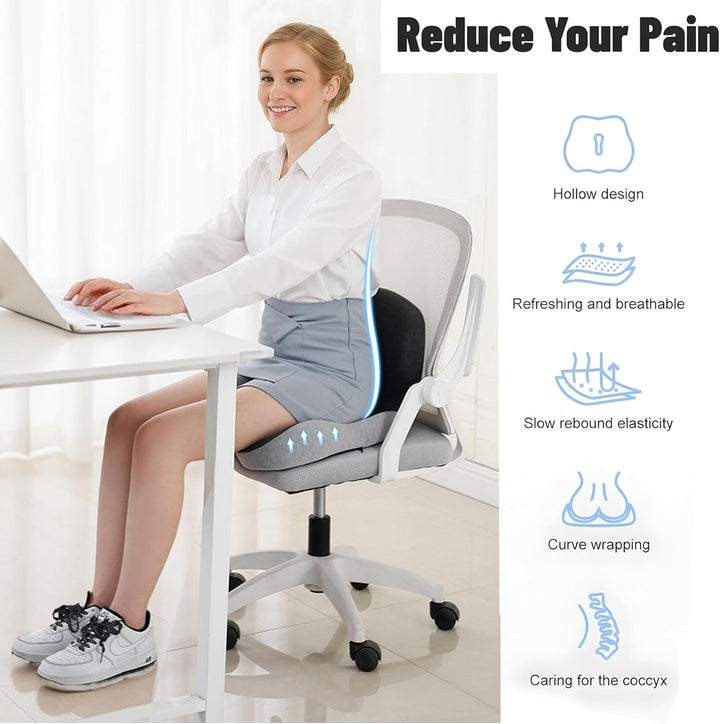 Memory Foam Seat Cushion for Office and Home Chairs