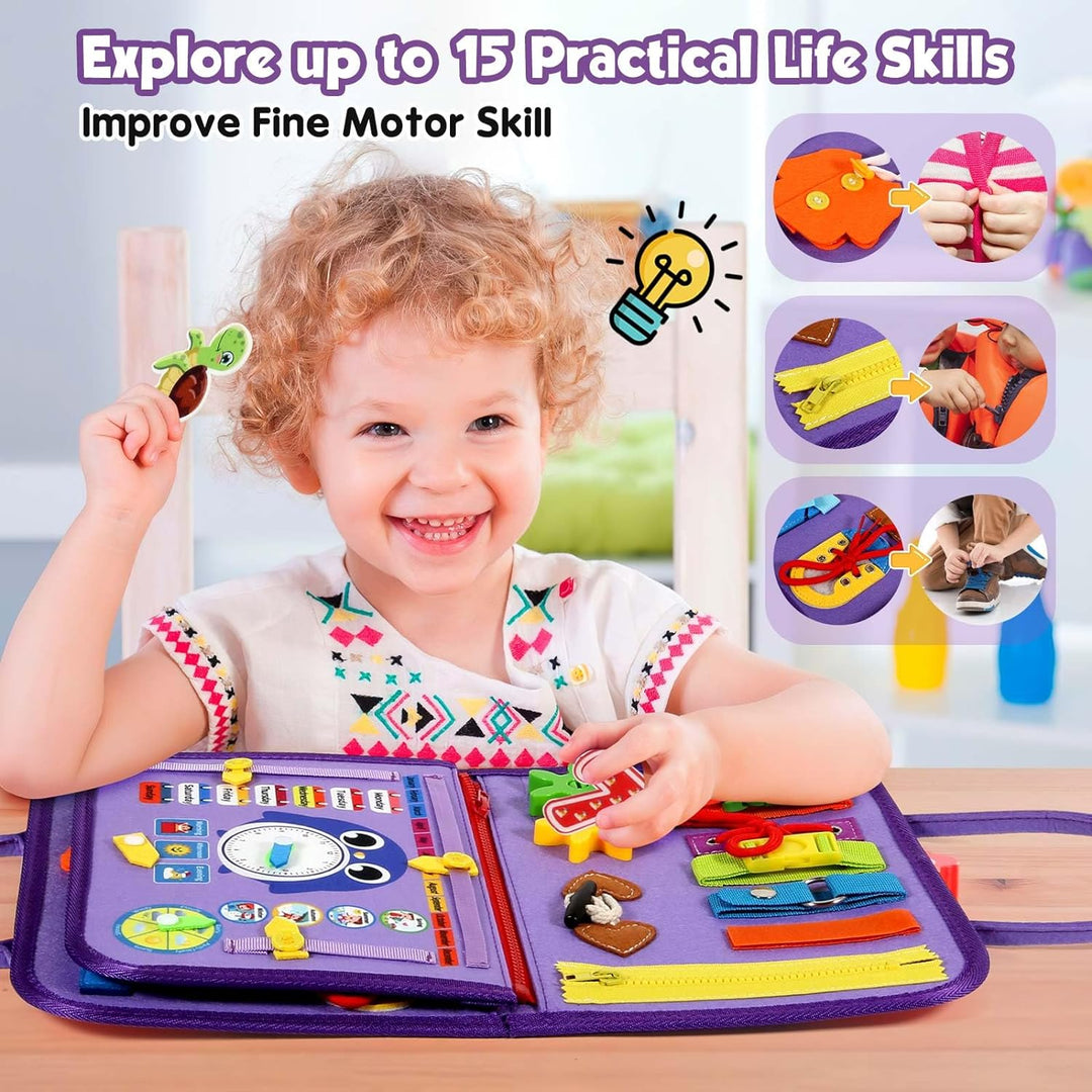 Montessori Toddler Activity Board Sensory Book 2-4 Years
