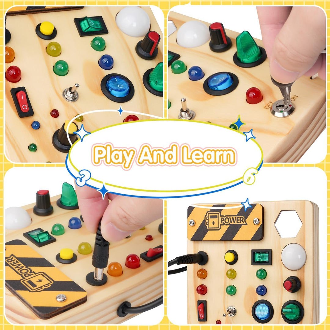 Montessori Toddler Pinboard with LED Lights 27 Count