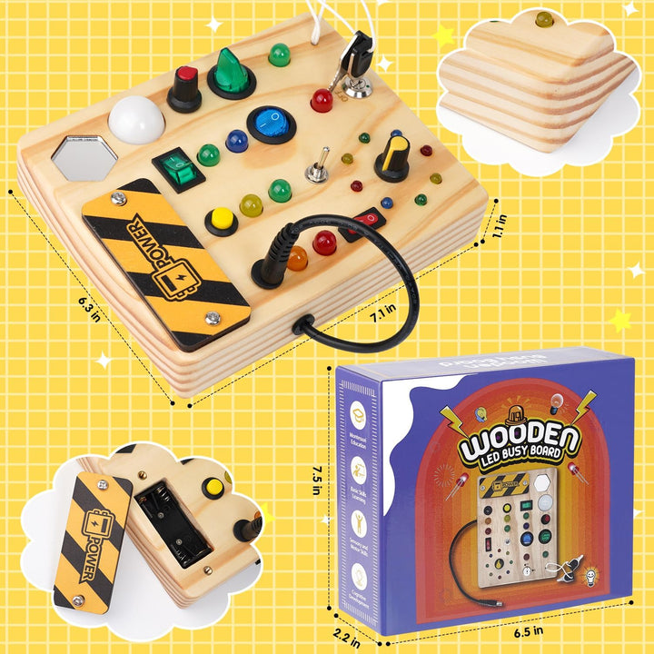 Montessori Toddler Pinboard with LED Lights 27 Count