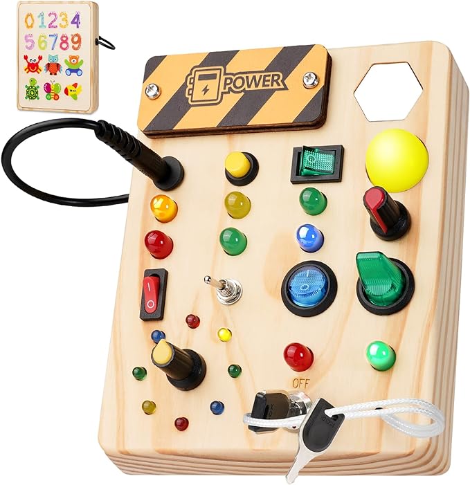 Montessori Toddler Pinboard with LED Lights 27 Count