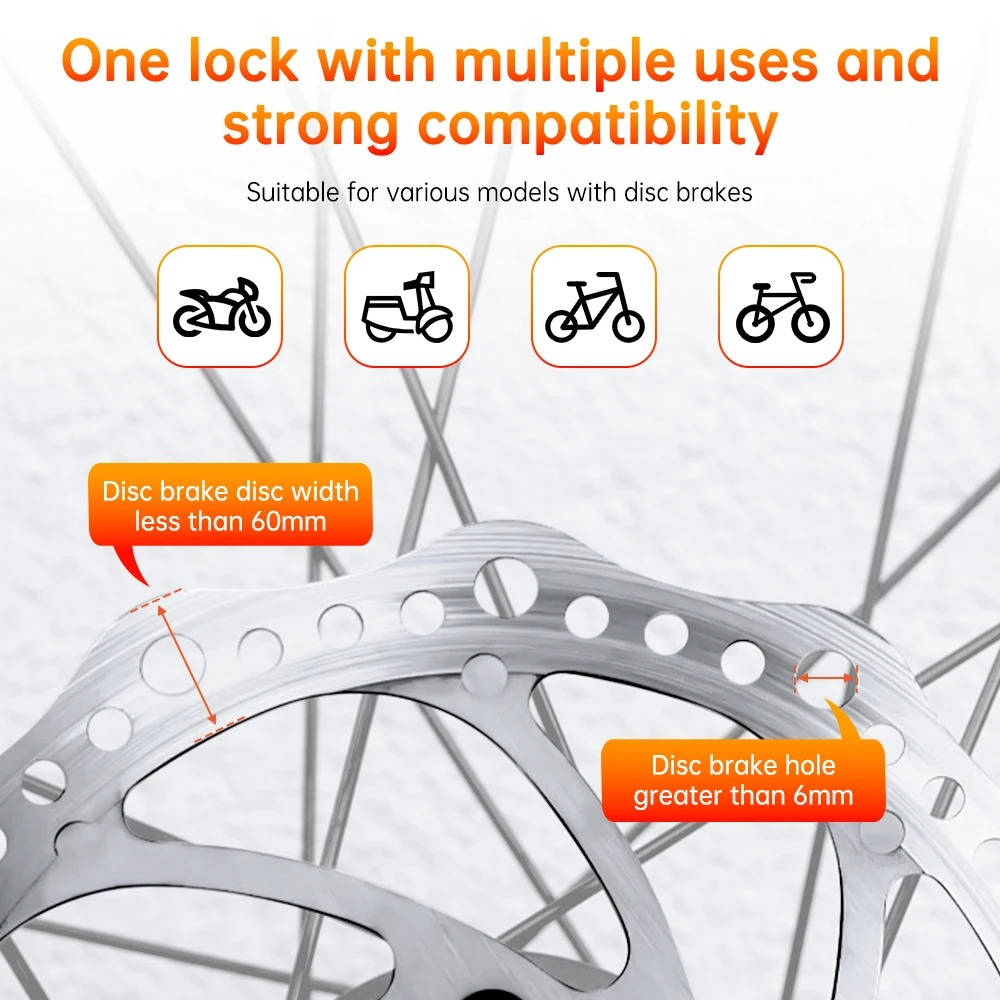 Motorcycle Disc Lock Alarm System Security Device