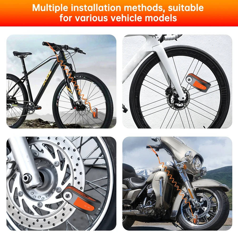Motorcycle Disc Lock Alarm System Security Device
