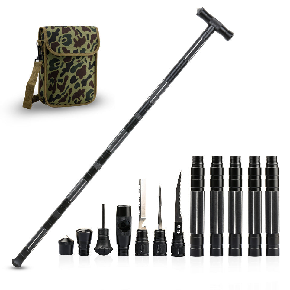 Adjustable Trekking Pole Survival Hiking Stick Multifunctional