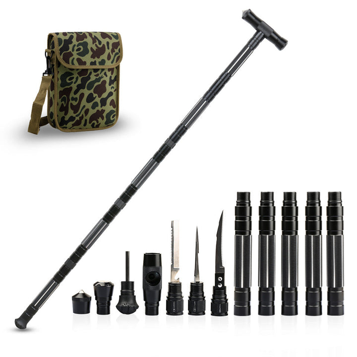 Adjustable Trekking Pole Survival Hiking Stick Multifunctional