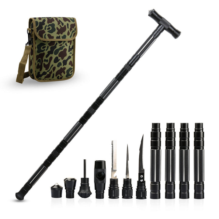 Adjustable Trekking Pole Survival Hiking Stick Multifunctional