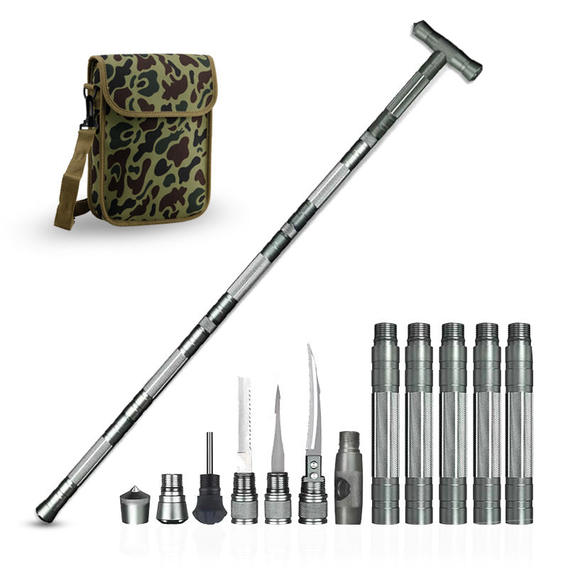 Adjustable Trekking Pole Survival Hiking Stick Multifunctional