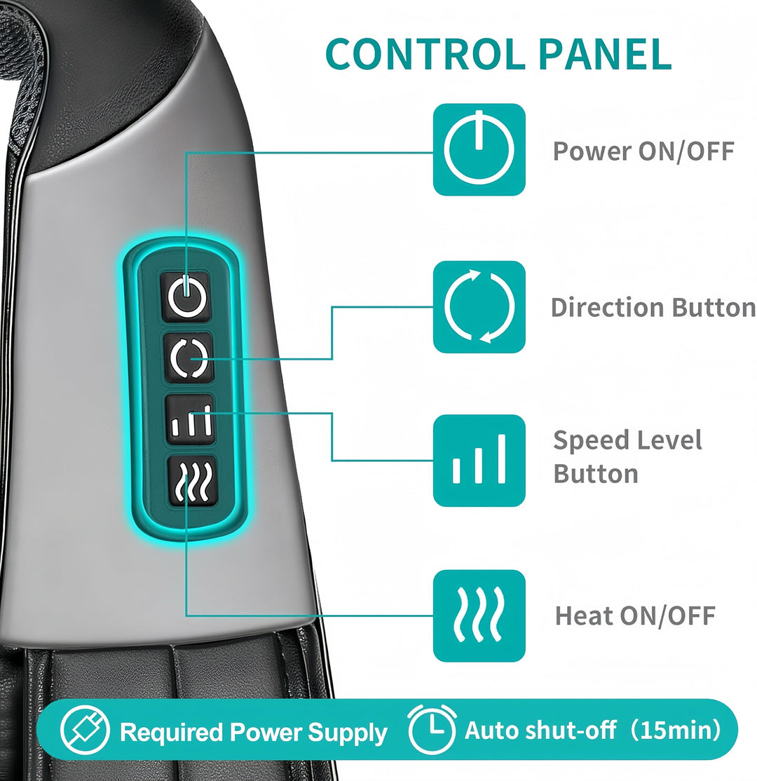 Neck Shoulder Back Massager Heated Pain Relief Device