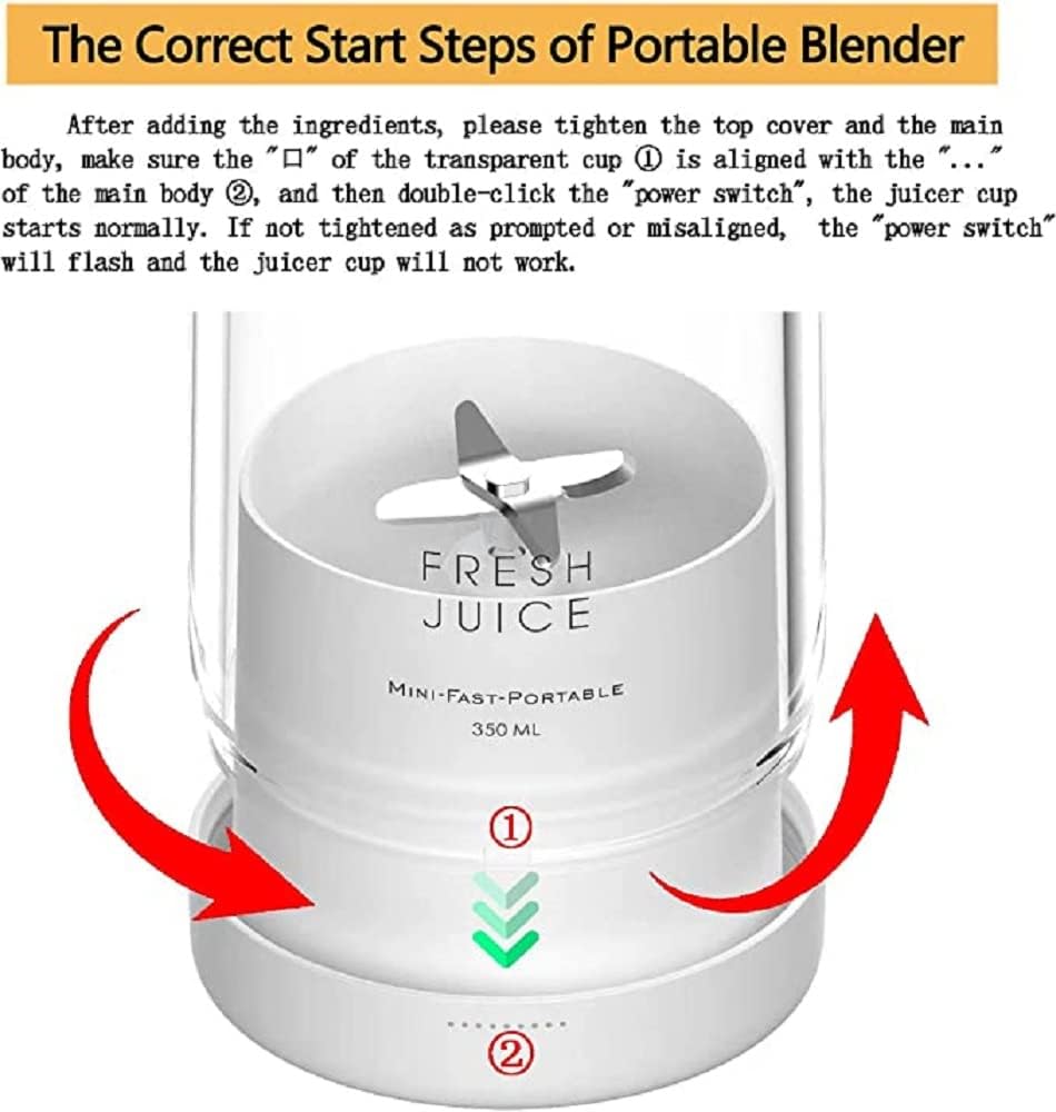 Portable Blender USB Rechargeable Personal Mixer Smoothie Maker
