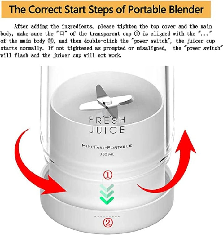 Portable Blender USB Rechargeable Personal Mixer Smoothie Maker