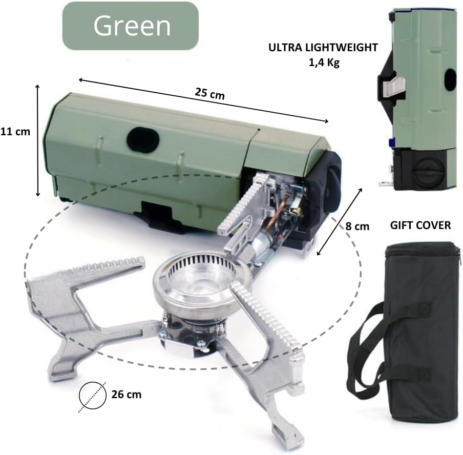 Portable Butane Gas Camping Stove 3000 Watts Stainless Steel