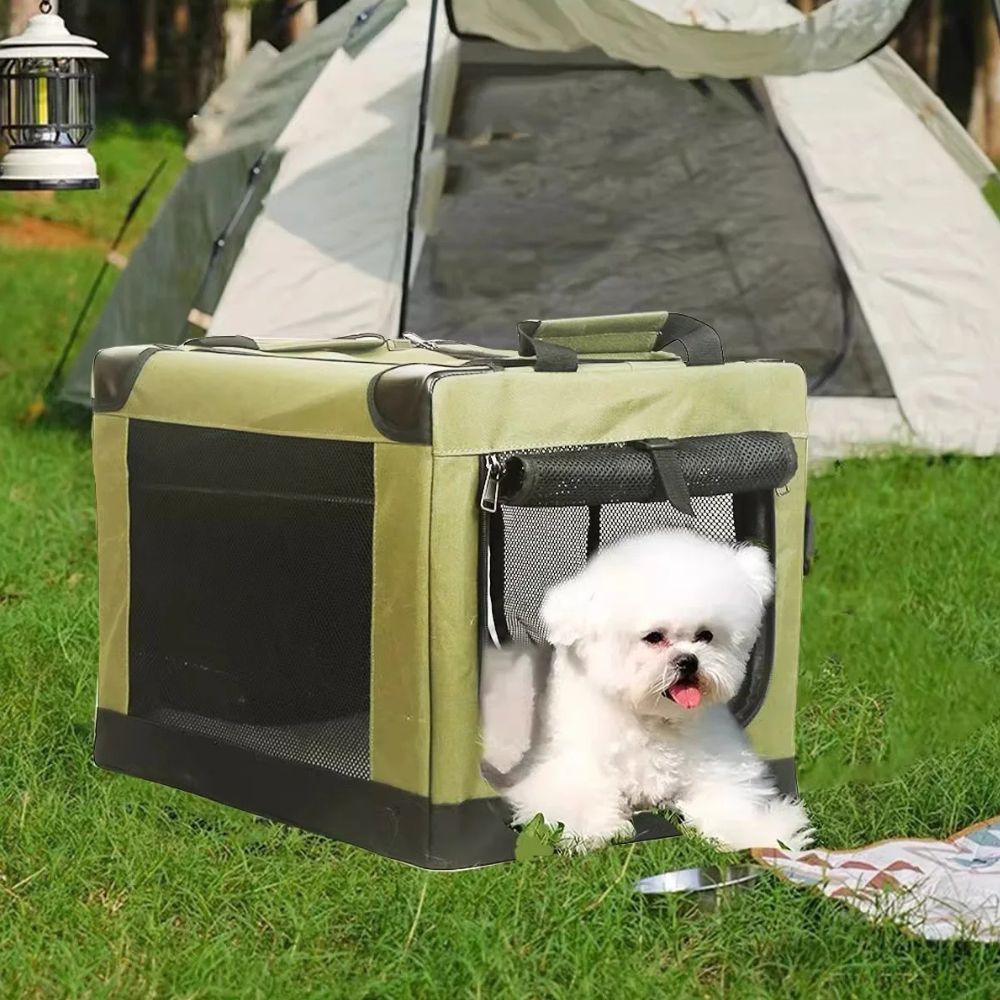 Folding Pet Carrier Crate for Cats and Dogs Portable