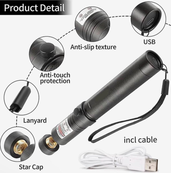 Rechargeable Laser Pointer Metal Pen USB