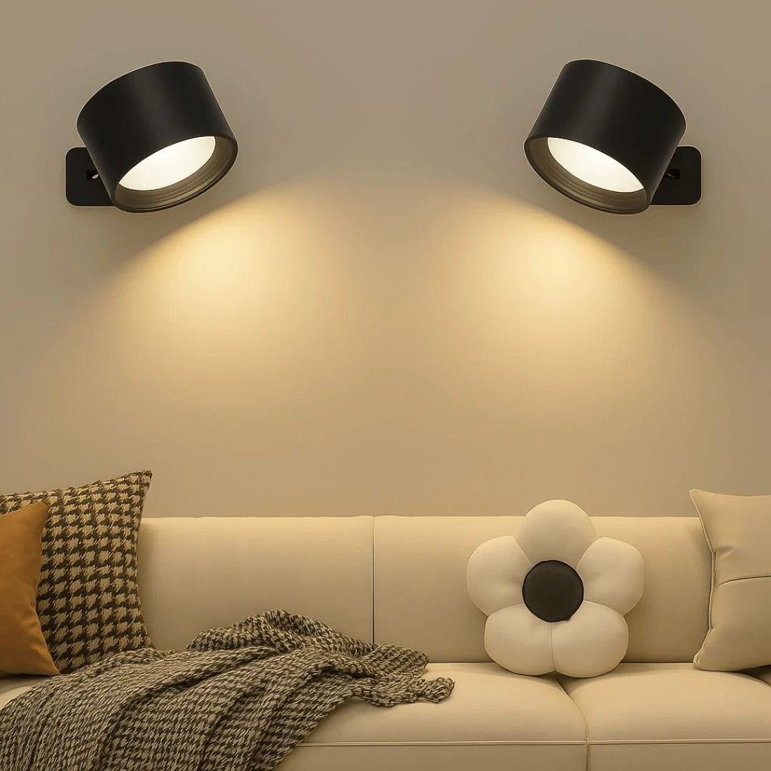 Rechargeable LED Wall Light 360 Degree Rotating Fixture