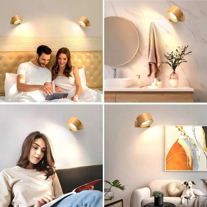 Rechargeable LED Wall Light 360 Degree Rotating Fixture