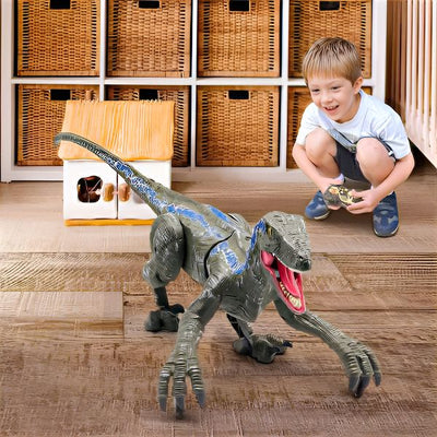 Halloween Roaring Remote Control Dinosaur Toy Figure, Walking Light-Up RC Raptor