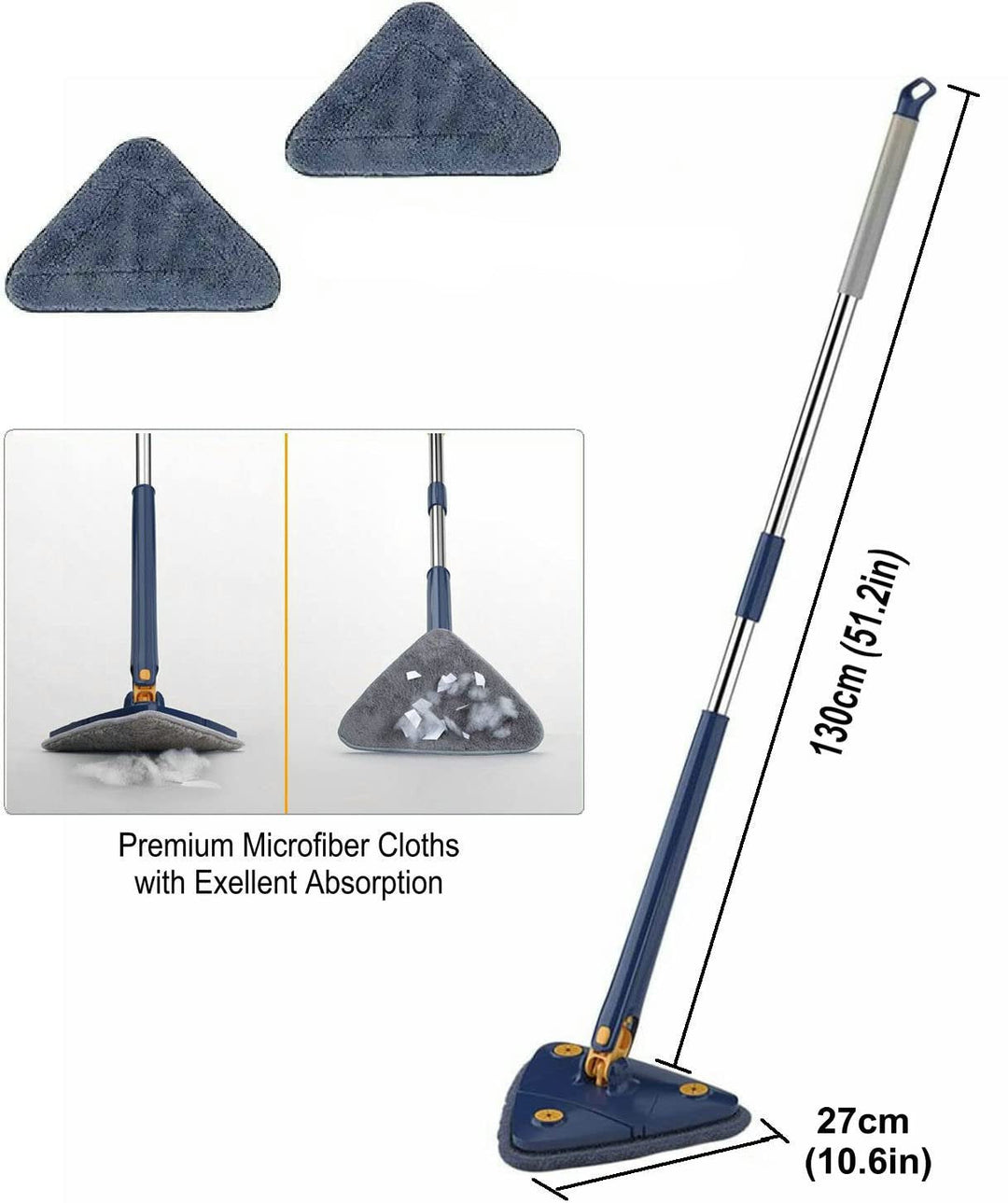 360 Degree Triangle Mop for Hardwood and Tile Cleaning