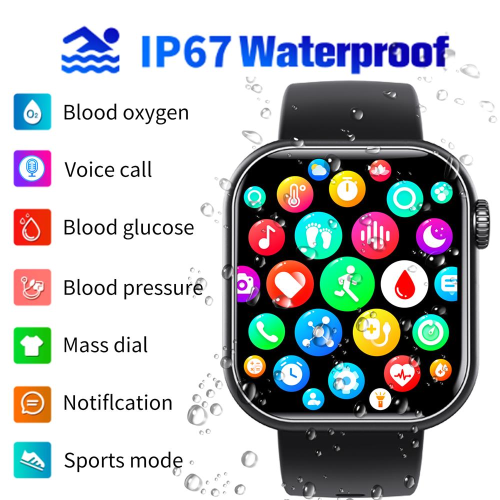 Smartwatch Blood Sugar Blood Pressure Heart Rate Monitor Fitness Tracker