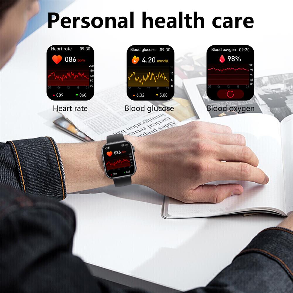 Smartwatch Blood Sugar Blood Pressure Heart Rate Monitor Fitness Tracker