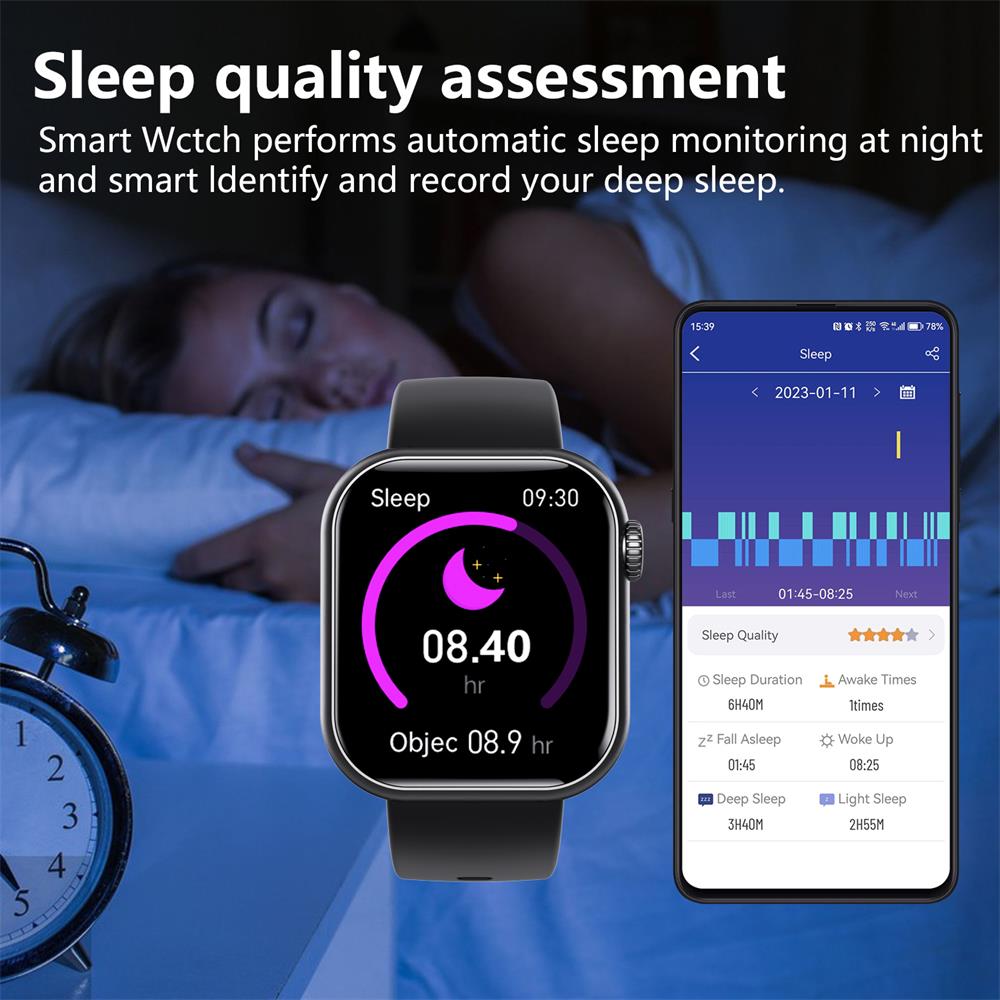 Smartwatch Blood Sugar Blood Pressure Heart Rate Monitor Fitness Tracker