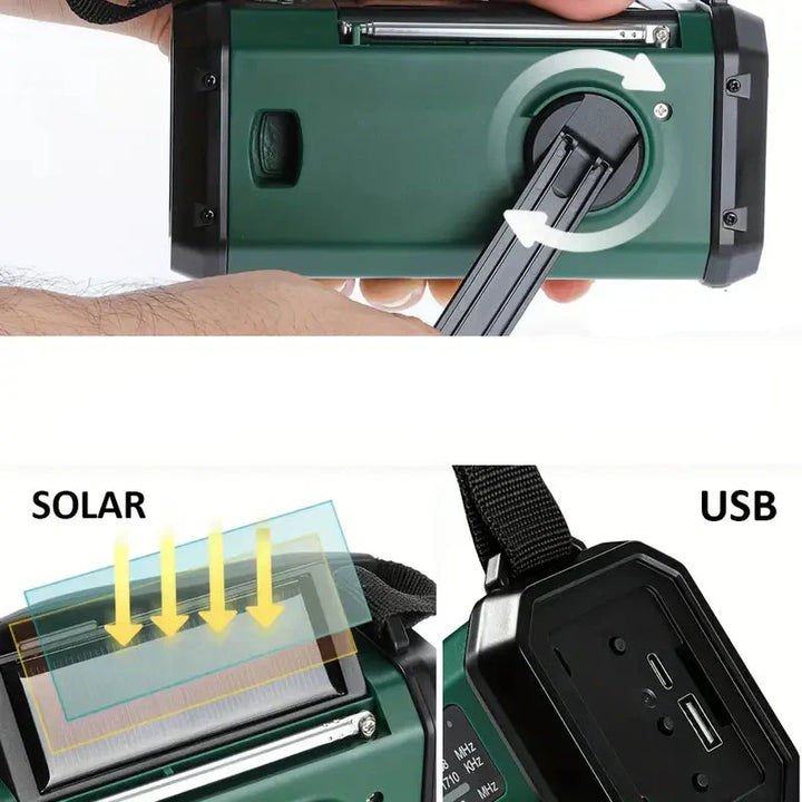 Solar Emergency Radio Power Bank LED Lamp
