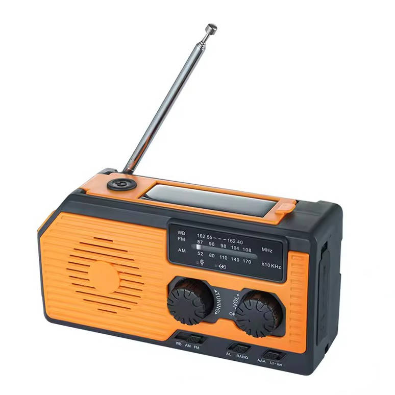 Solar Hand Crank Emergency Radio Flashlight USB Charger