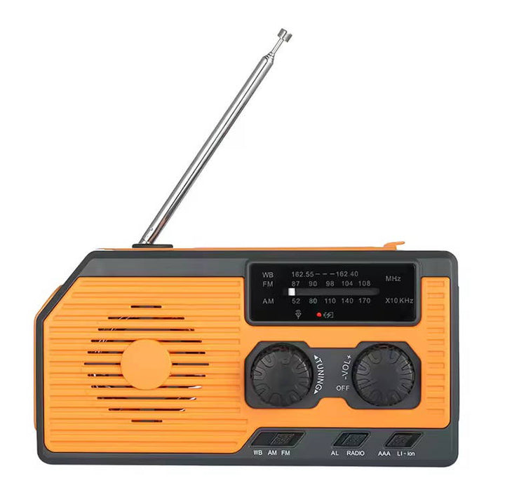Solar Hand Crank Emergency Radio Flashlight USB Charger