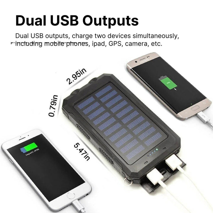 Solar Power Bank Charger Waterproof Portable Battery Pack