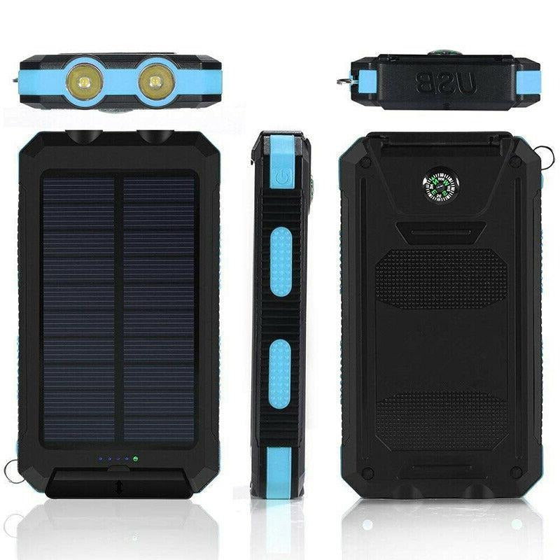 Solar Power Bank Charger Waterproof Portable Battery Pack