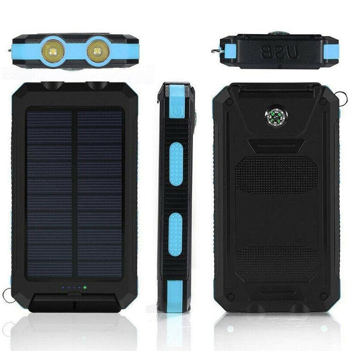 Solar Power Bank Charger Waterproof Portable Battery Pack