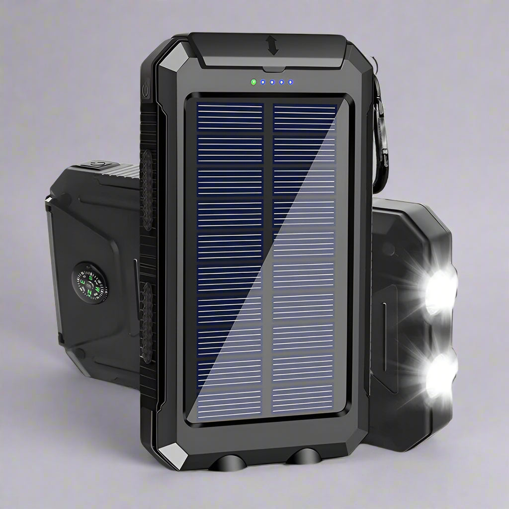Solar Power Bank Waterproof Charger Torch Light