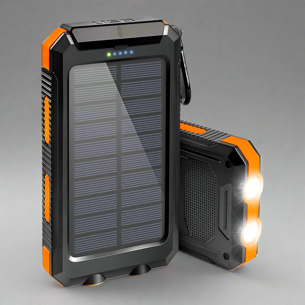 Solar Power Bank Waterproof Charger Torch Light