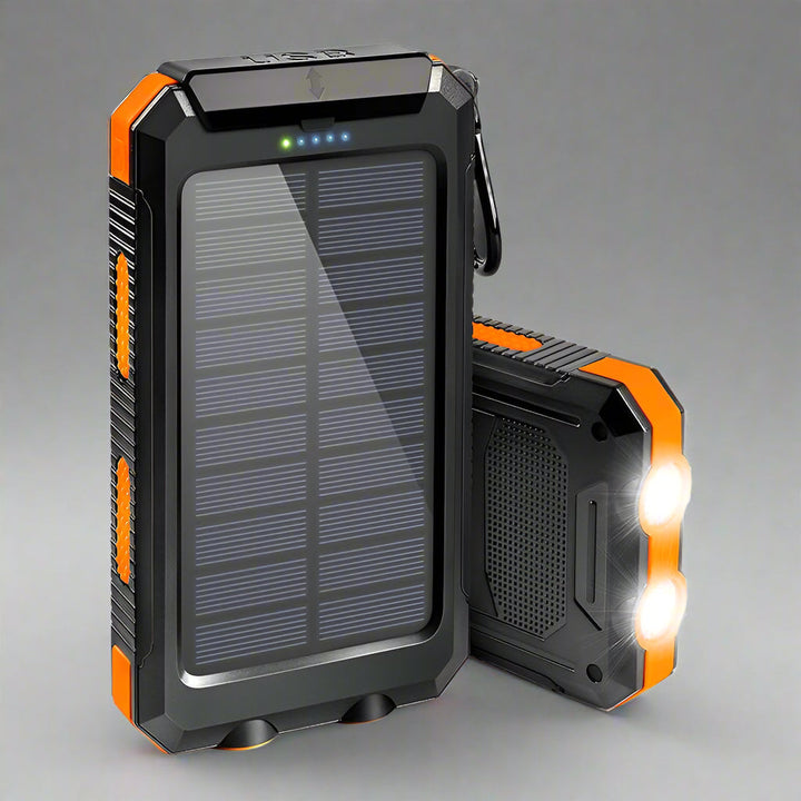Solar Power Bank Waterproof Charger Torch Light