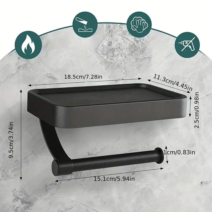 Toilet Roll Holder with Shelf Storage Unit