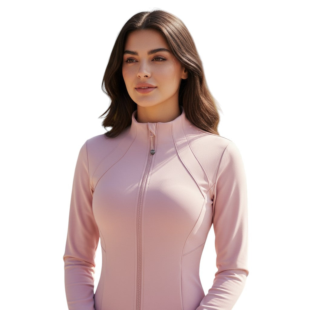 Womens Slim Fit Sports Jacket Long Sleeve Zip Athletic Jacket