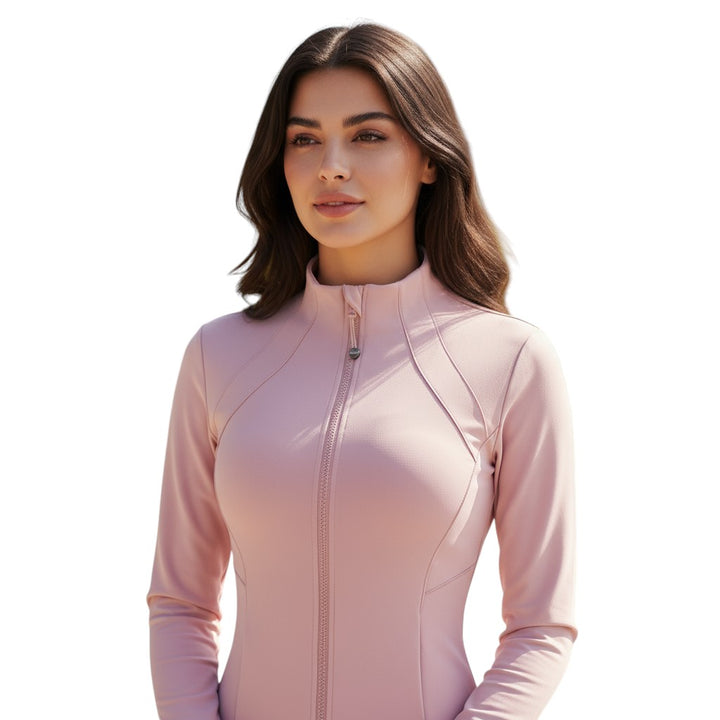 Womens Slim Fit Sports Jacket Long Sleeve Zip Athletic Jacket