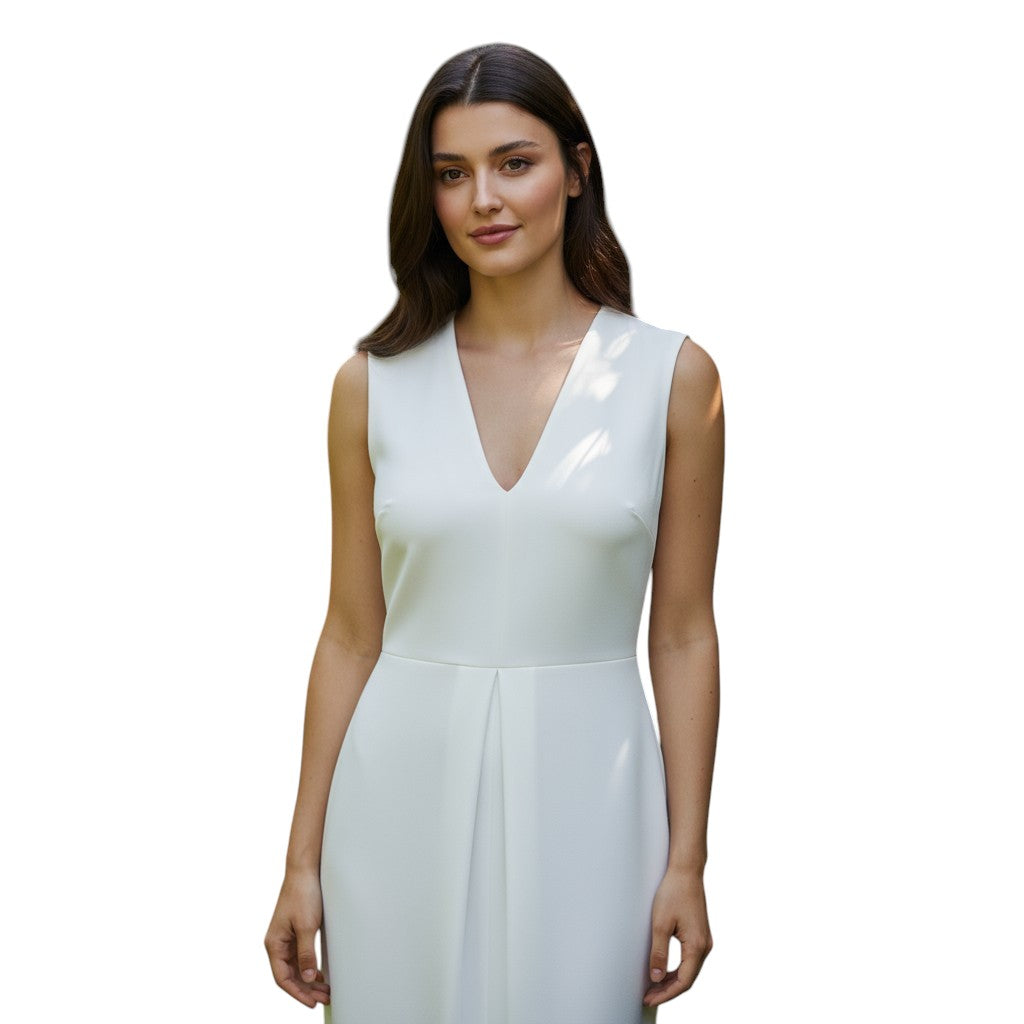 Womens Sleeveless Maxi Dress with V Neck