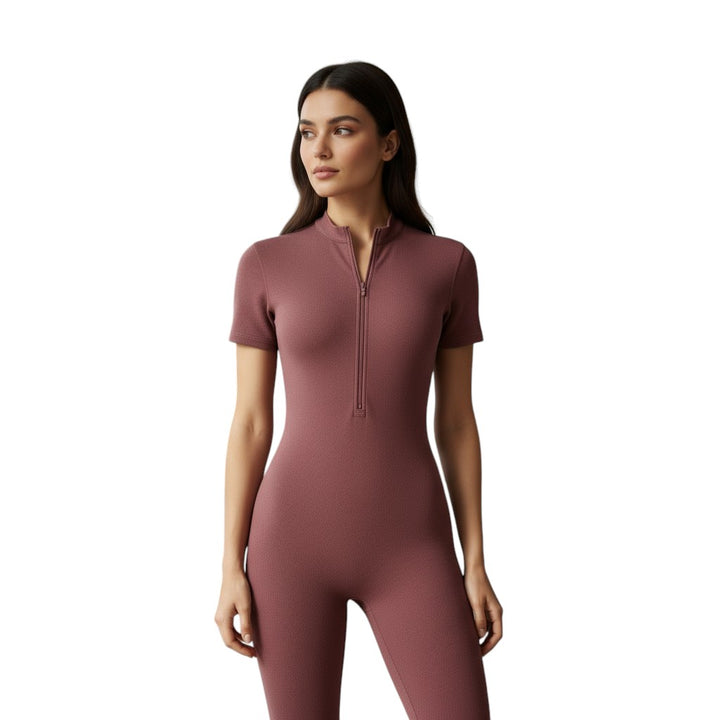 Women’s Short Sleeve Sports Jumpsuit One Piece
