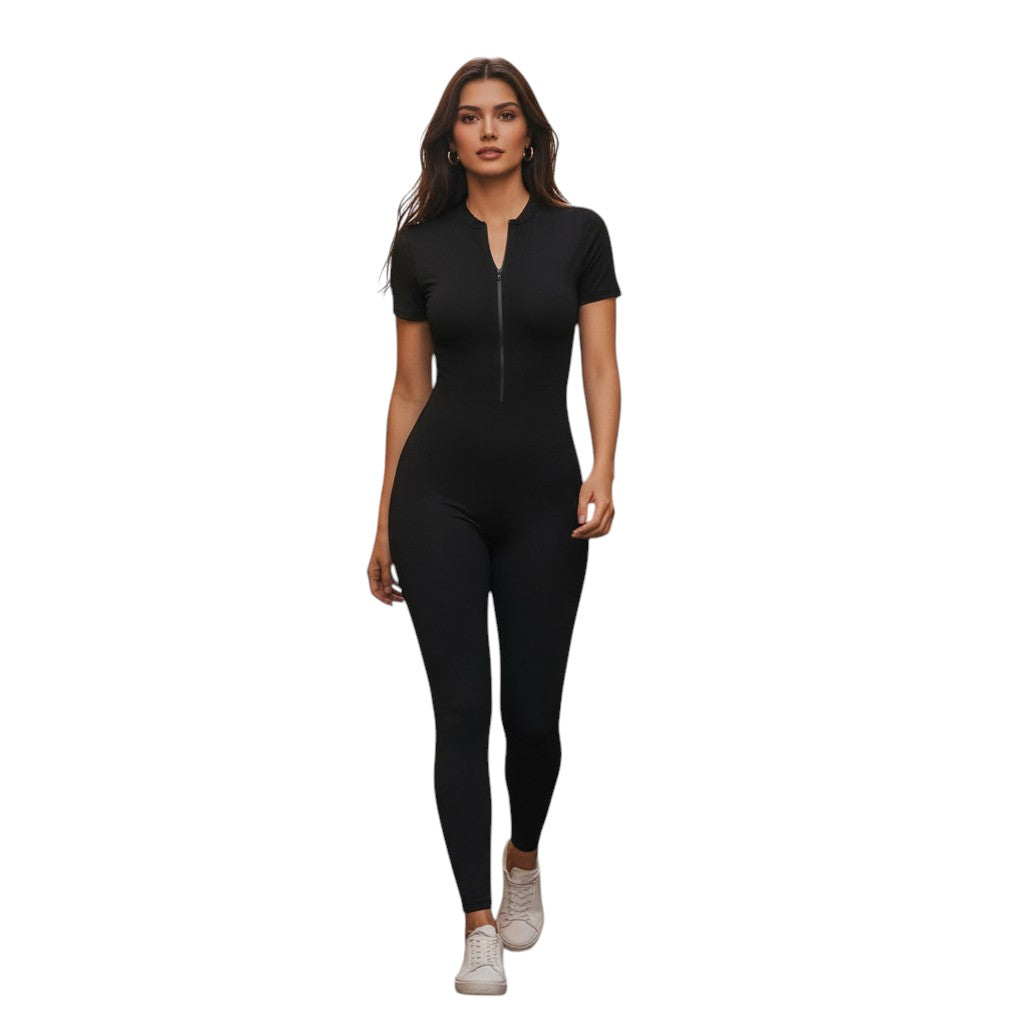Women’s Short Sleeve Sports Jumpsuit One Piece