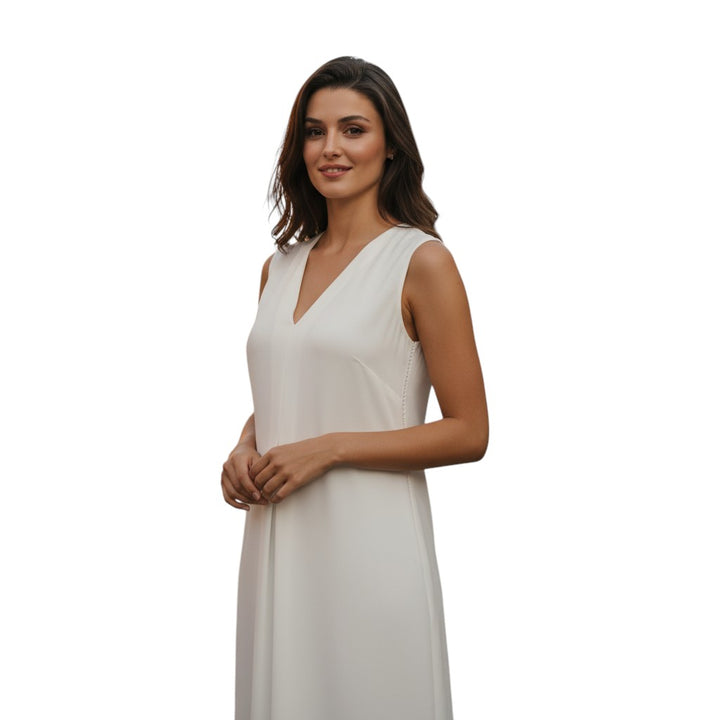 Womens Sleeveless Maxi Dress with V Neck