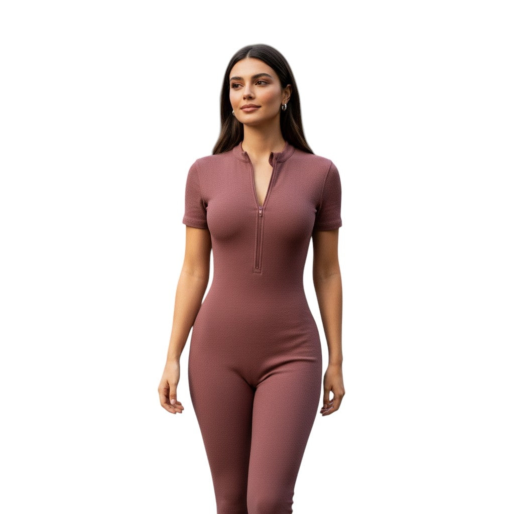 Women’s Short Sleeve Sports Jumpsuit One Piece